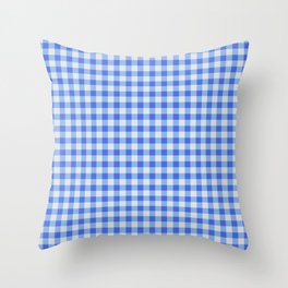 Check pattern in blue, gray and light blue Throw Pillow