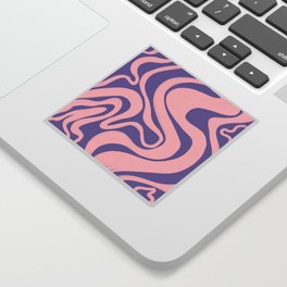 Swirl Lines in Blush Pink + Pastel Violet Sticker