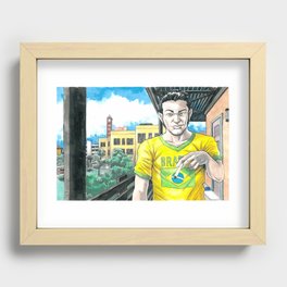 Guy with Brazil T-shirt Recessed Framed Print