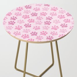 Pink Paws doodle seamless pattern. Digital Illustration Background. Side Table