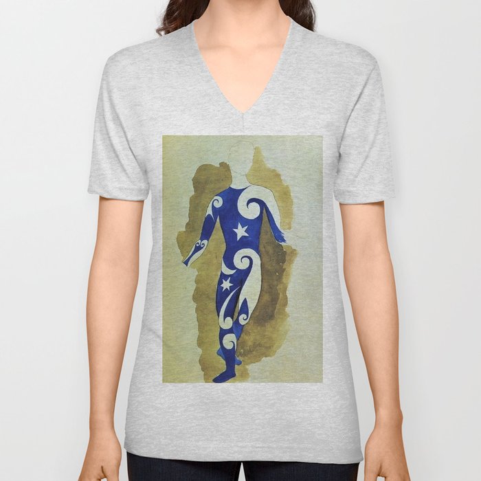 Pablo Picasso - Costume for a man in the parade (ballet) portrait painting V Neck T Shirt