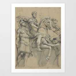 Vintage Marcus Aurelius on Horseback Illustration Art Print