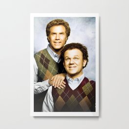 Step Brothers Movie Poster - Brennan and Dale Portrait Metal Print | Ink, Illustration, Digital, Black And White, Stepbrothers, Oil, Graphicdesign, Funnyposter, Comic, Stencil 