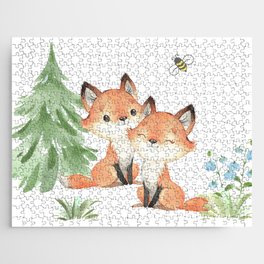 Watercolor Woodland Fox Jigsaw Puzzle