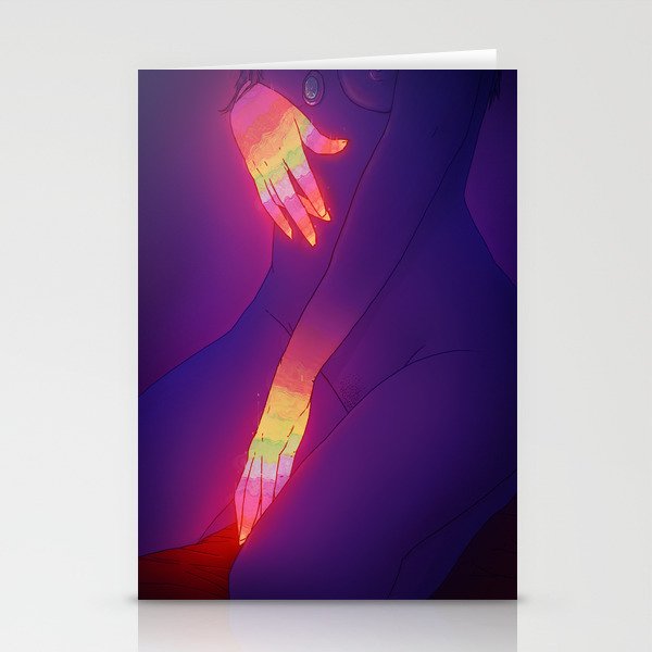 Glowing Hands 3 Stationery Cards