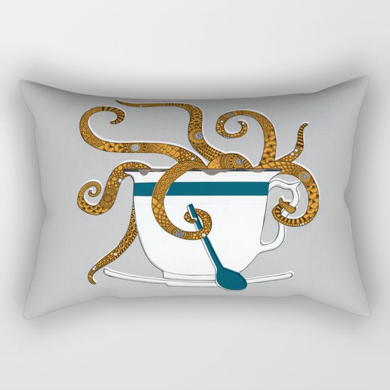 Octopus in a Teacup Rectangular Pillow