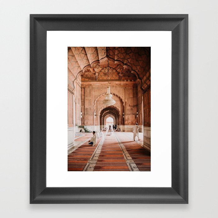 Pastel colored mosque in India | Travel photography | Wanderlust | photo art print Framed Art Print