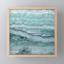 Mystic Stone Aqua Teal Framed Mini Art Print