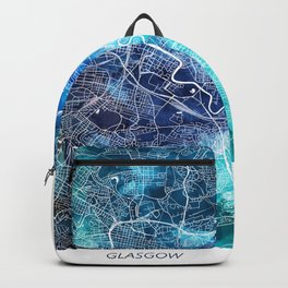 Glasgow Map Navy Blue Turquoise Watercolor Glasgow UK Scotland City Map Backpack | Colormap, Walldecor, Glasgow, Turquoise, Unitedkingdom, Scotland, Streetmap, Ukprint, Glasgowmap, Abstractwatercolor 
