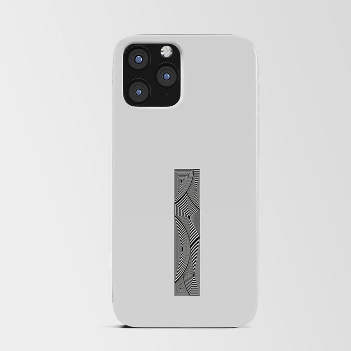 capital letter I in black and white, with lines creating volume effect iPhone Card Case