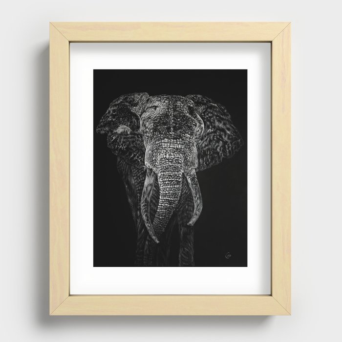 The Elephant Shakes the Earth Recessed Framed Print