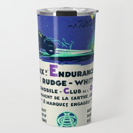 1923 original blue Grand Prix D'endurance De 24 Heures / Coupe Rudge - Whitworth Le mans grand prix racing automobile advertising advertisement vintage poster Travel Mug
