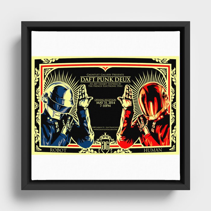 Daft Punk Deux Framed Canvas