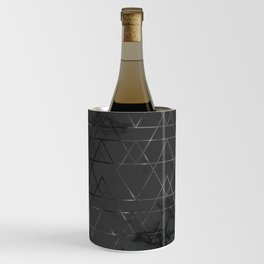 Silver Platinum Geometric Black Mable Triangle Pattern Wine Chiller