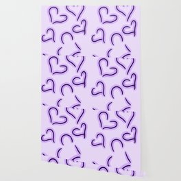 Cute Hearts Purple Wallpaper