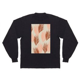 Palm Leaves Terracotta Pattern Long Sleeve T-shirt