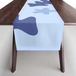 Abstract Cut Out Shapes Pattern (blue) Table Runner