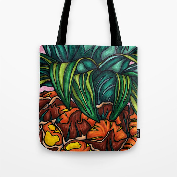 Vivid pineapple painting, exotic summer fruit pop art Tote Bag