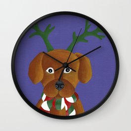 Christmas Pup Wall Clock