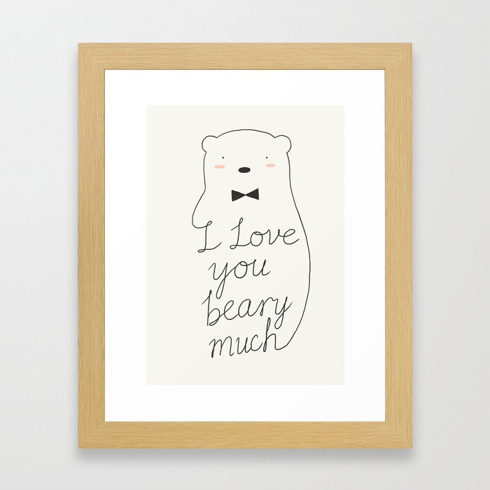 I love your beary much Framed Art Print