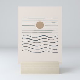 abstract landscape - mid century - stripes Mini Art Print