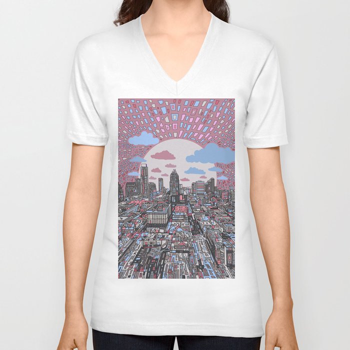 austin texas city skyline V Neck T Shirt