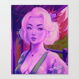 Purple Marilyn Anime Canvas Print