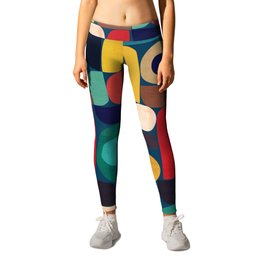 Miles and miles Leggings | Bold, Painting, Abstract, Digital, Bauhaus, Mid Century, Geometric, Artsy, Shapes, Contemporary 