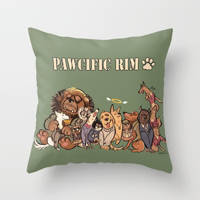 Pawcific Rim Throw Pillow