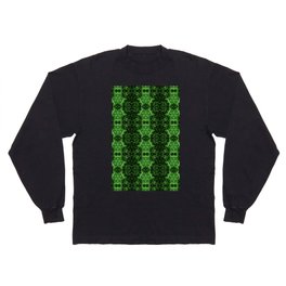 Liquid Light Series 32 ~ Green Abstract Fractal Pattern Long Sleeve T-shirt