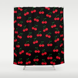 Cherries 2 (on black) Shower Curtain