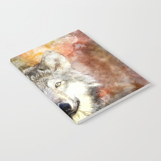 Wolf Animal Wild Nature-watercolor Illustration Notebook