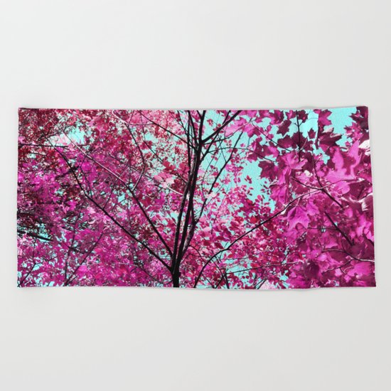 Autumn Pink Beach Towel
