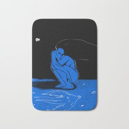 Blue Heart Bath Mat
