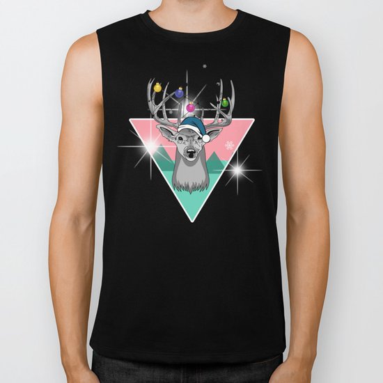 christmas deer Biker Tank