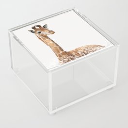 Giraffe in a Bathtub, Giraffe Taking a Bath, Giraffe Bathing, Bathtub Animal Art Print By Synplus Acrylic Box