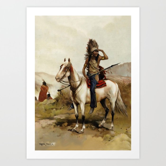 “A Sioux Indian Chief” by Frank Feller Art Print