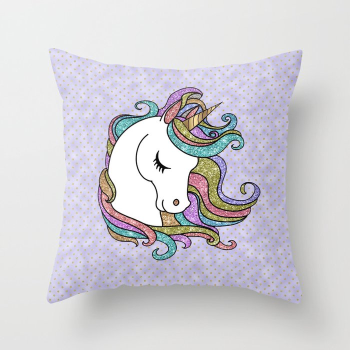 Unicorn glitter pillow clearance