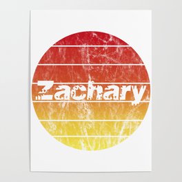 Name Zachary in the sunset vintage sun Poster