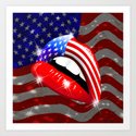 Download USA Flag Lipstick on Sensual Lips Art Print by ...