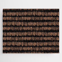 Black and Clay Brown Stripe Dash Lines Pattern Pairs Diamond Vogel 2022 Popular Colour Semolina 1011 Jigsaw Puzzle