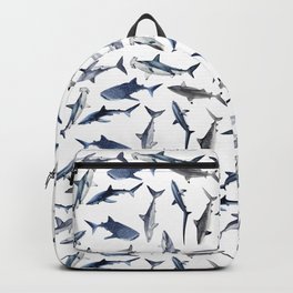 SHARKS PATTERN (WHITE) Backpack