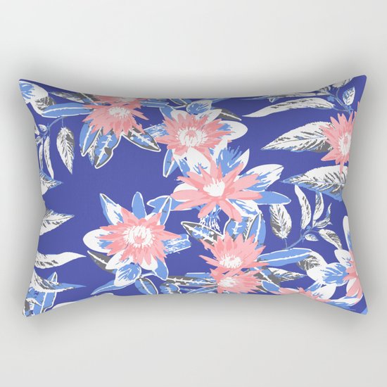 Vintage Flower Pattern Rectangular Pillow
