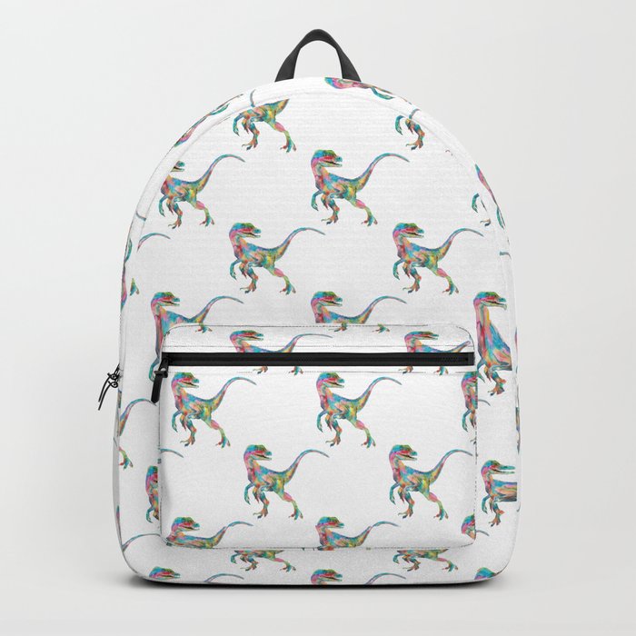 Velociraptor dinosaur painting Backpack