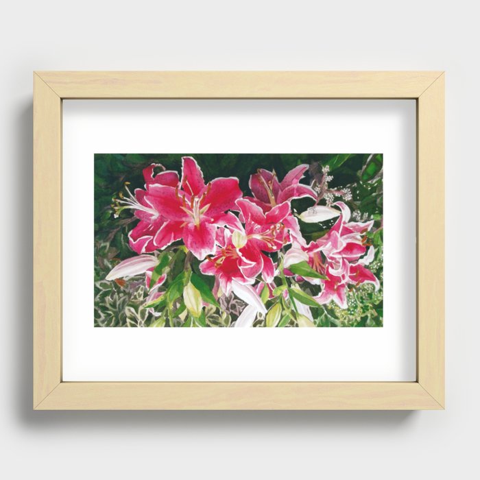 Stargazer Lilies Recessed Framed Print