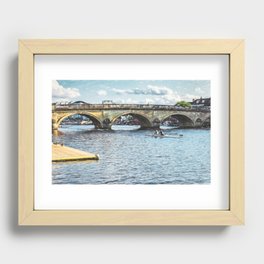 Racing Under Henley Bridge Recessed Framed Print