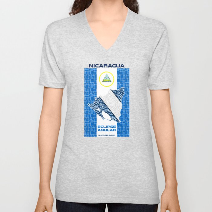 Nicaragua Annular Eclipse 2023 V Neck T Shirt