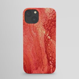 red orange and white acrylic painting iPhone Case