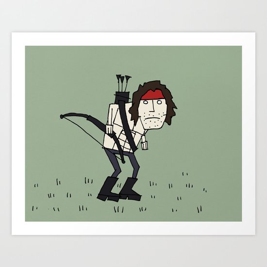 Sad John Rambo In A Field Art Print