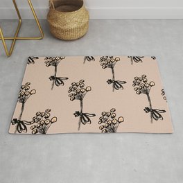 With Love Pattern Rug | Graphicdesign, Feminine, Pattern, Summer, Decorative, Floral, Nature, Spring, Gift, Beige 